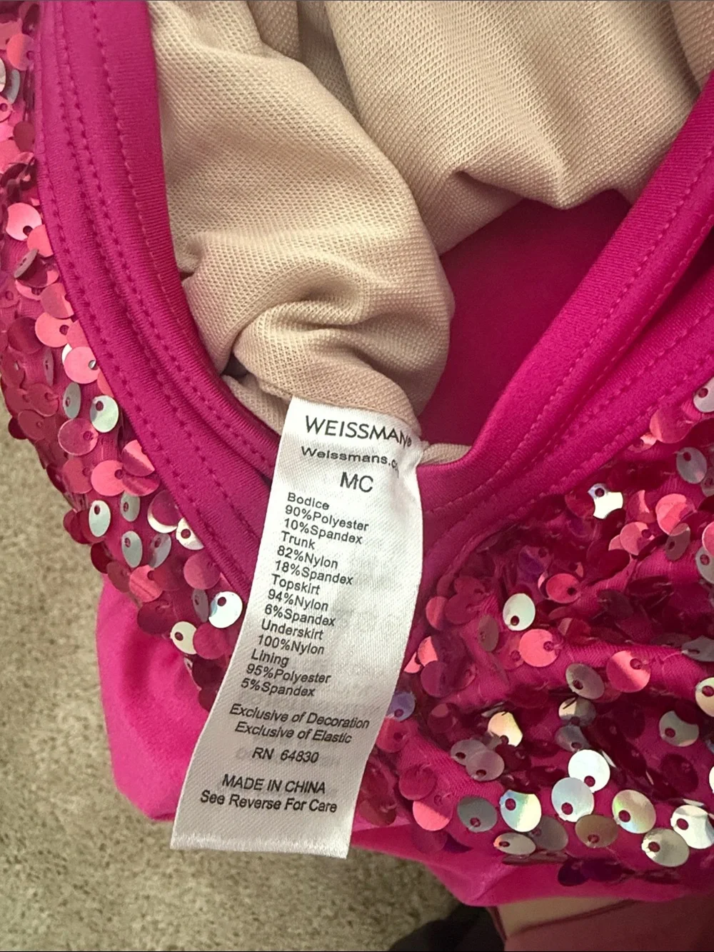 Weissman Hot Pink Sequin Dance Dress